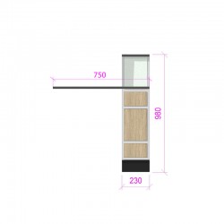 Meuble repose sac PMR vue de face