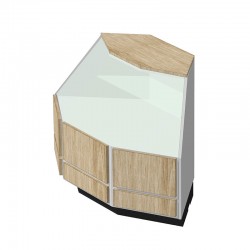 Meuble comptoir vitrine d'angle ligne I'DECO