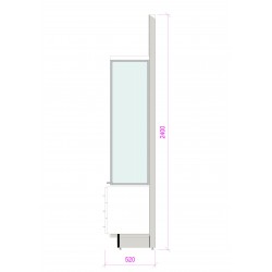 Vitrine fond métal caisson 3 tiroirs i'Déco