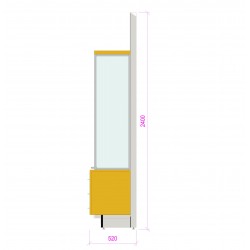 Vitrine fond métal caisson 3 tiroirs i'Déco