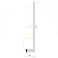 Meuble papeterie murale rangements + tablettes