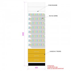 Meuble mural e-liquides 8 niveaux verre