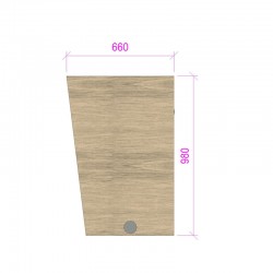 Meuble comptoir vitrine PREMS vue de cote chene nebraska naturel